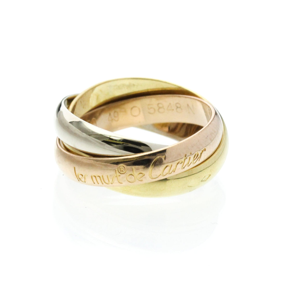 PRE-OWNED Cartier Trinity · Tri-Gold Size 4.75