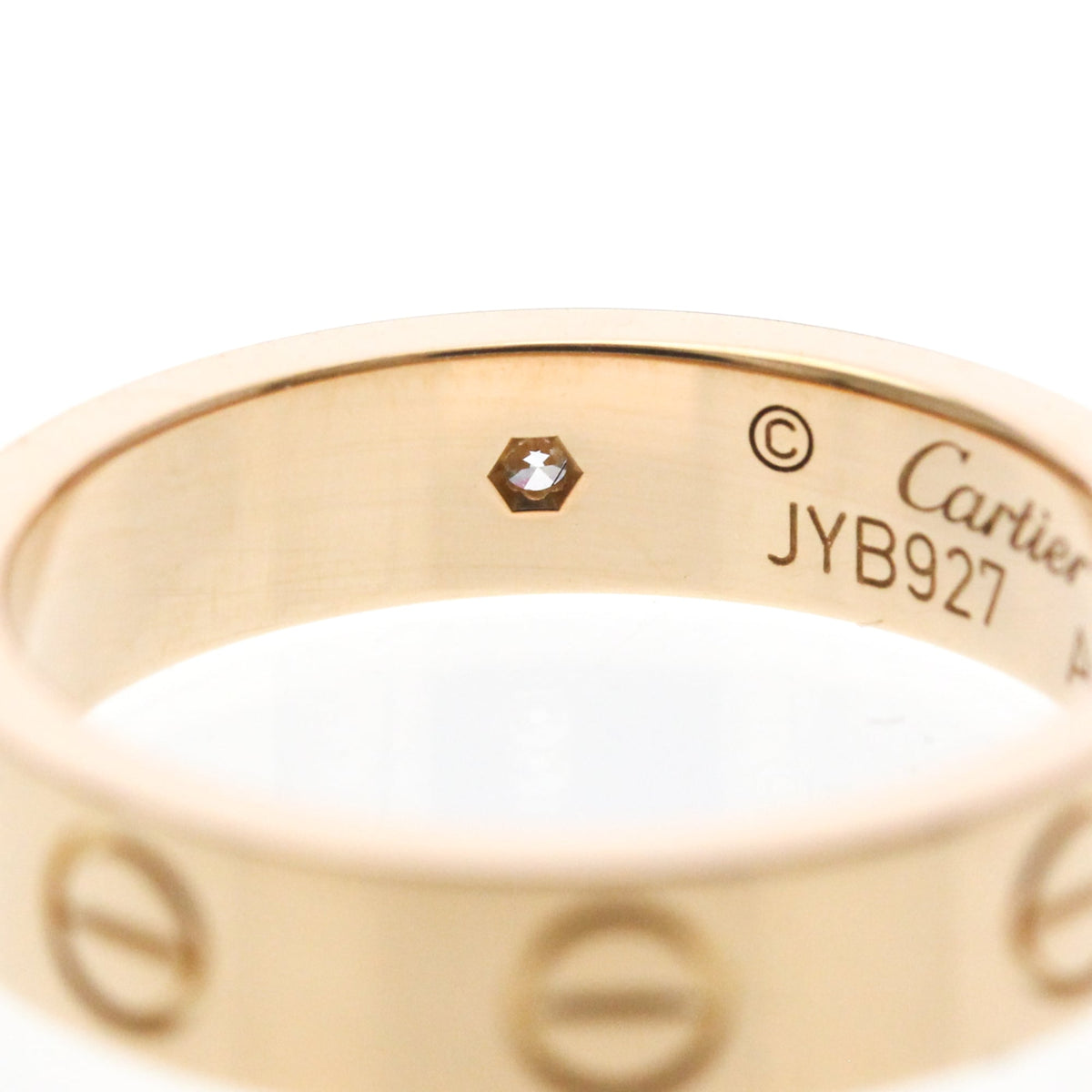 PRE-OWNED Cartier Mini Love · Rose Gold · Diamond Size 4.5