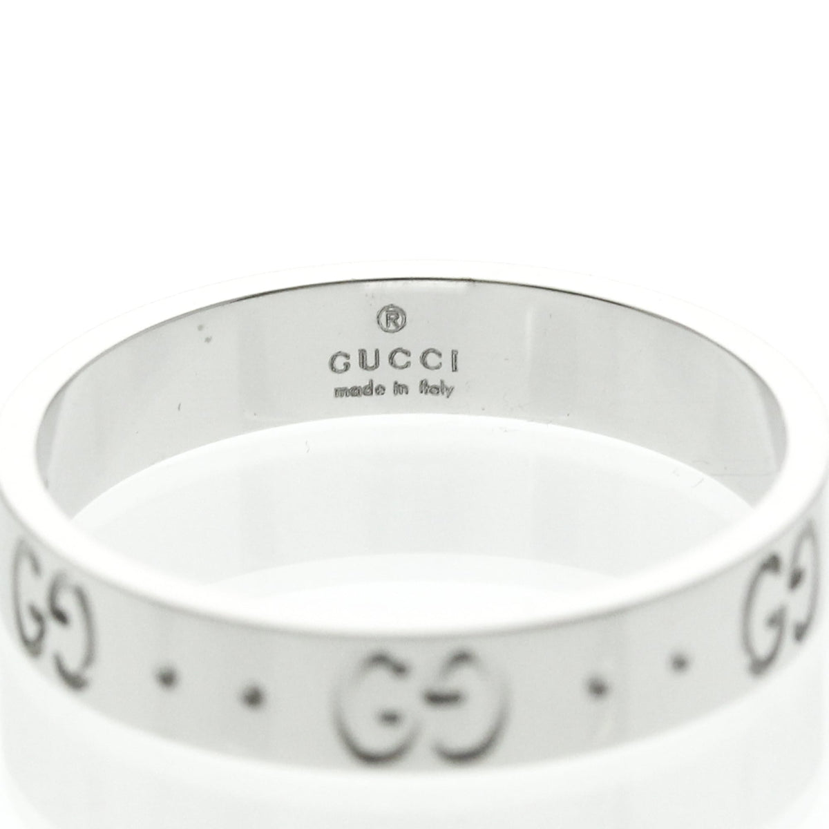 PRE-OWNED Gucci Icon · 18K White Gold Size 8.75