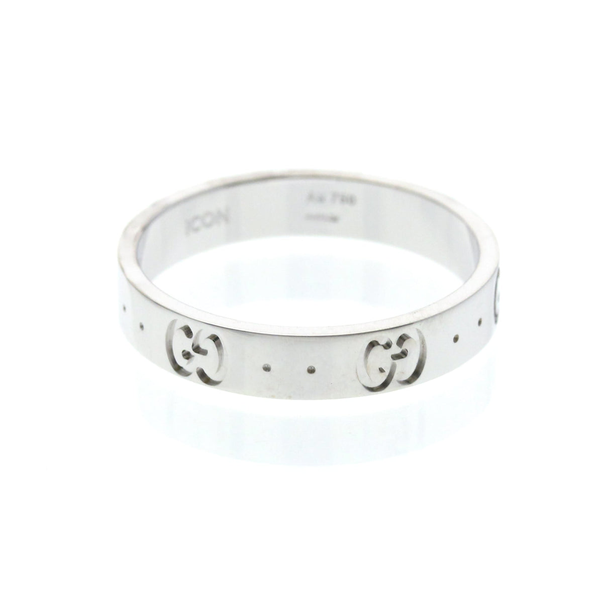 PRE-OWNED Gucci Icon · 18K White Gold Size 8.75