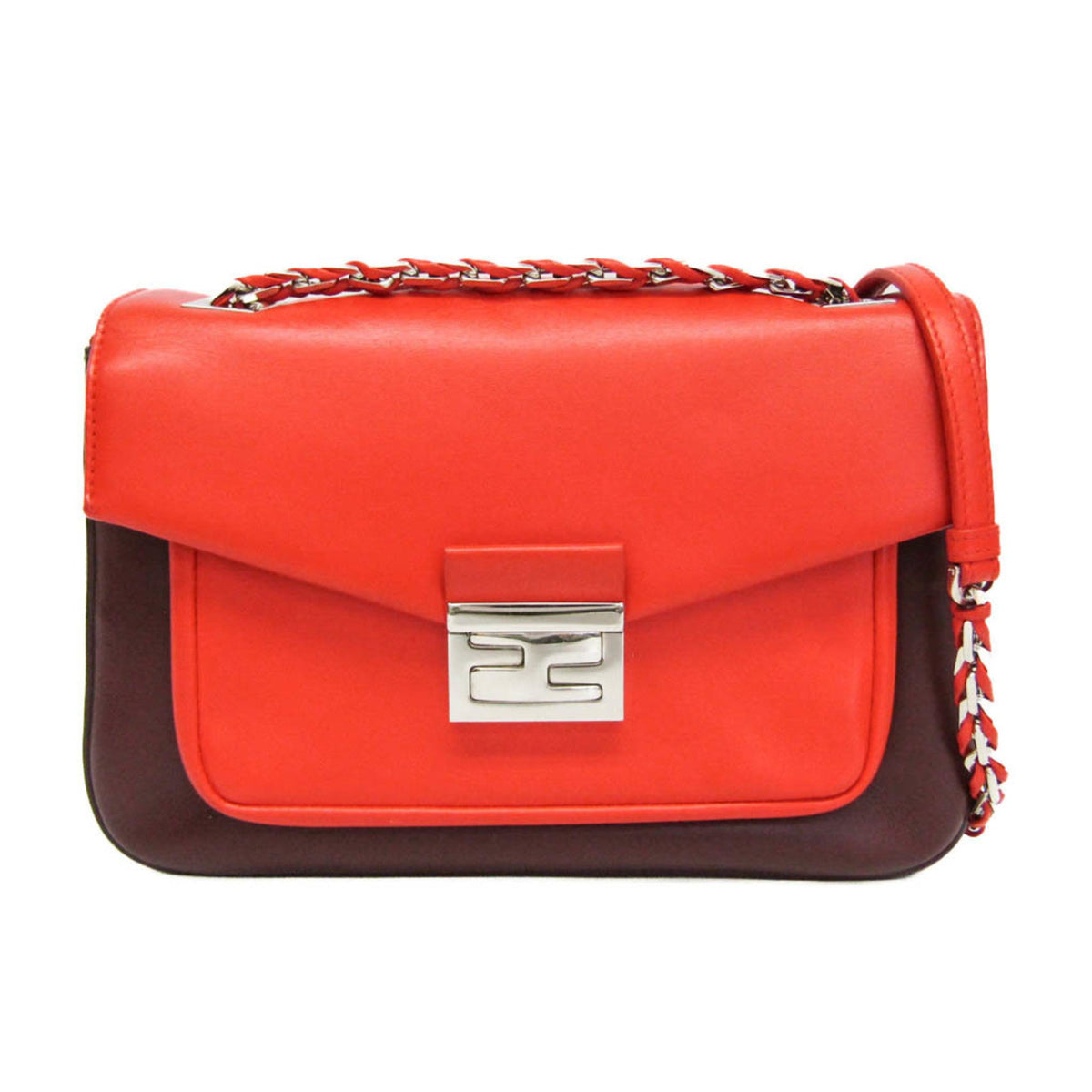 PRE-OWNED Fendi · Leather Shoulder Bag · Gold Hardware