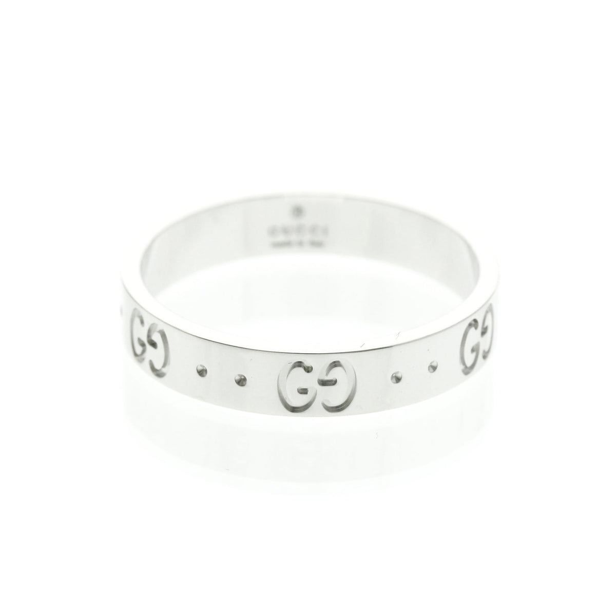 PRE-OWNED Gucci Icon · 18K White Gold Size 8.75