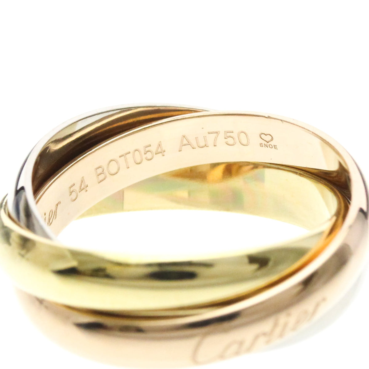 PRE-OWNED Cartier Trinity · Three Gold Size 6.75