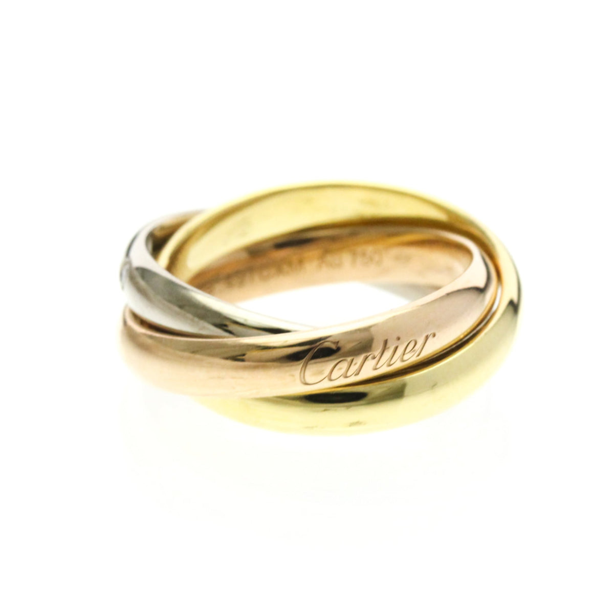 PRE-OWNED Cartier Trinity · Tri-Gold · Diamond Size 4.75