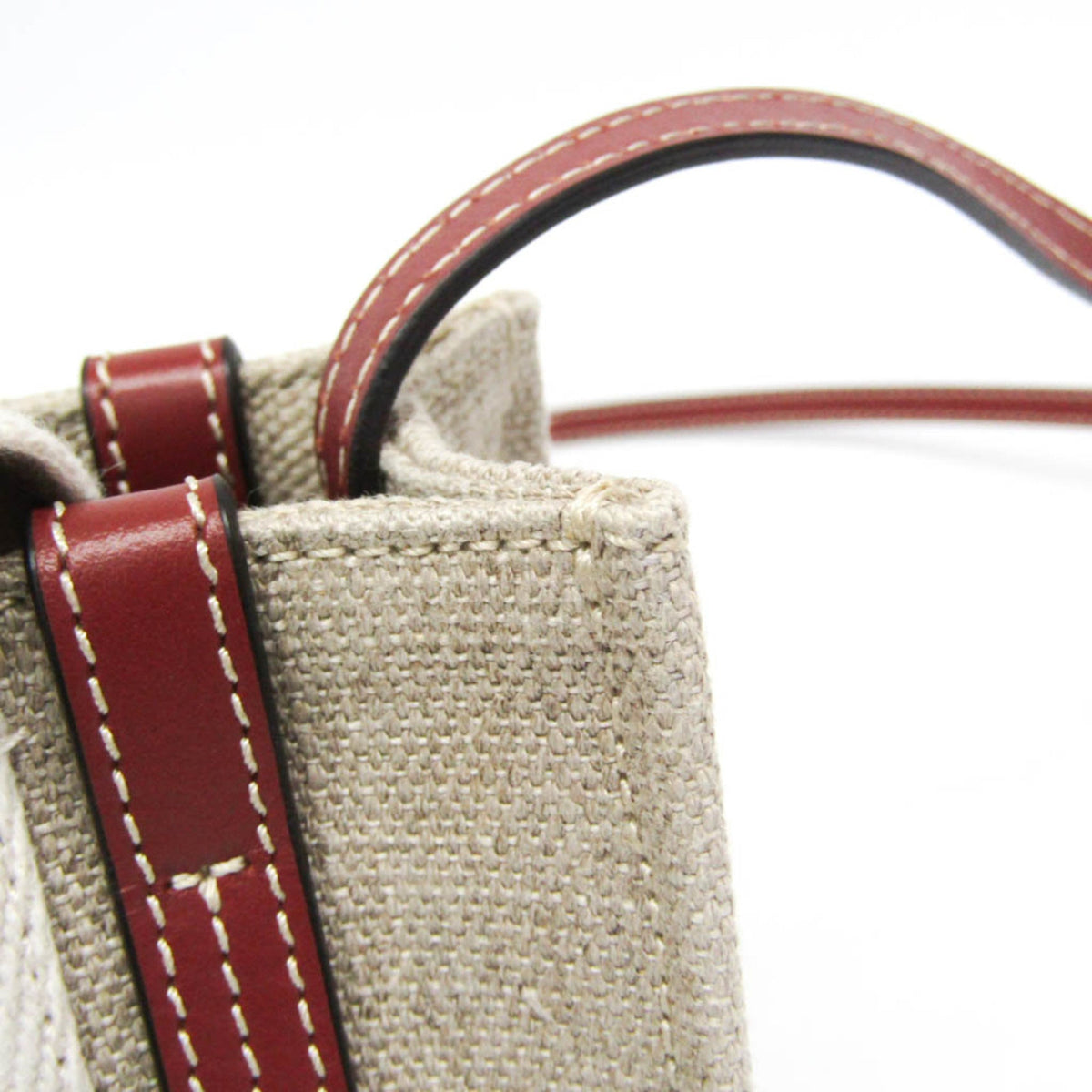 PRE-OWNED Chloé Woody Mini · Linen & Leather