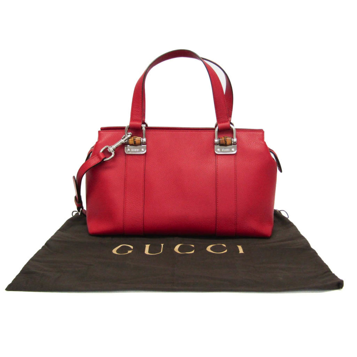 PRE-OWNED Gucci Bamboo · Leather Shoulder Bag