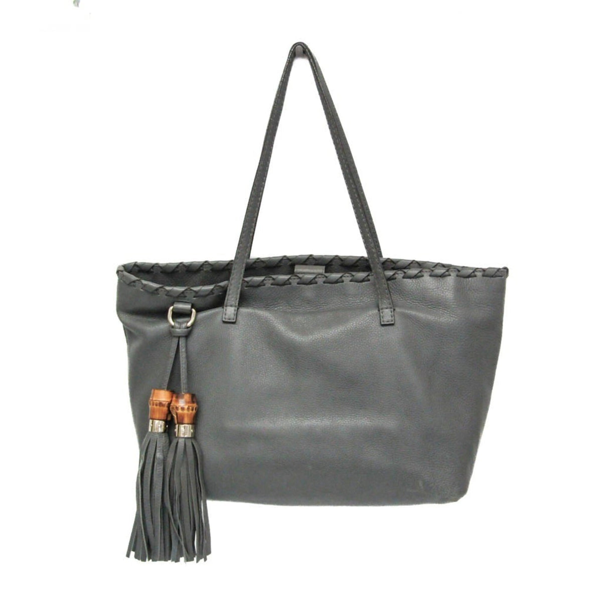 PRE-OWNED Gucci Bamboo Tassel · Leather Tote