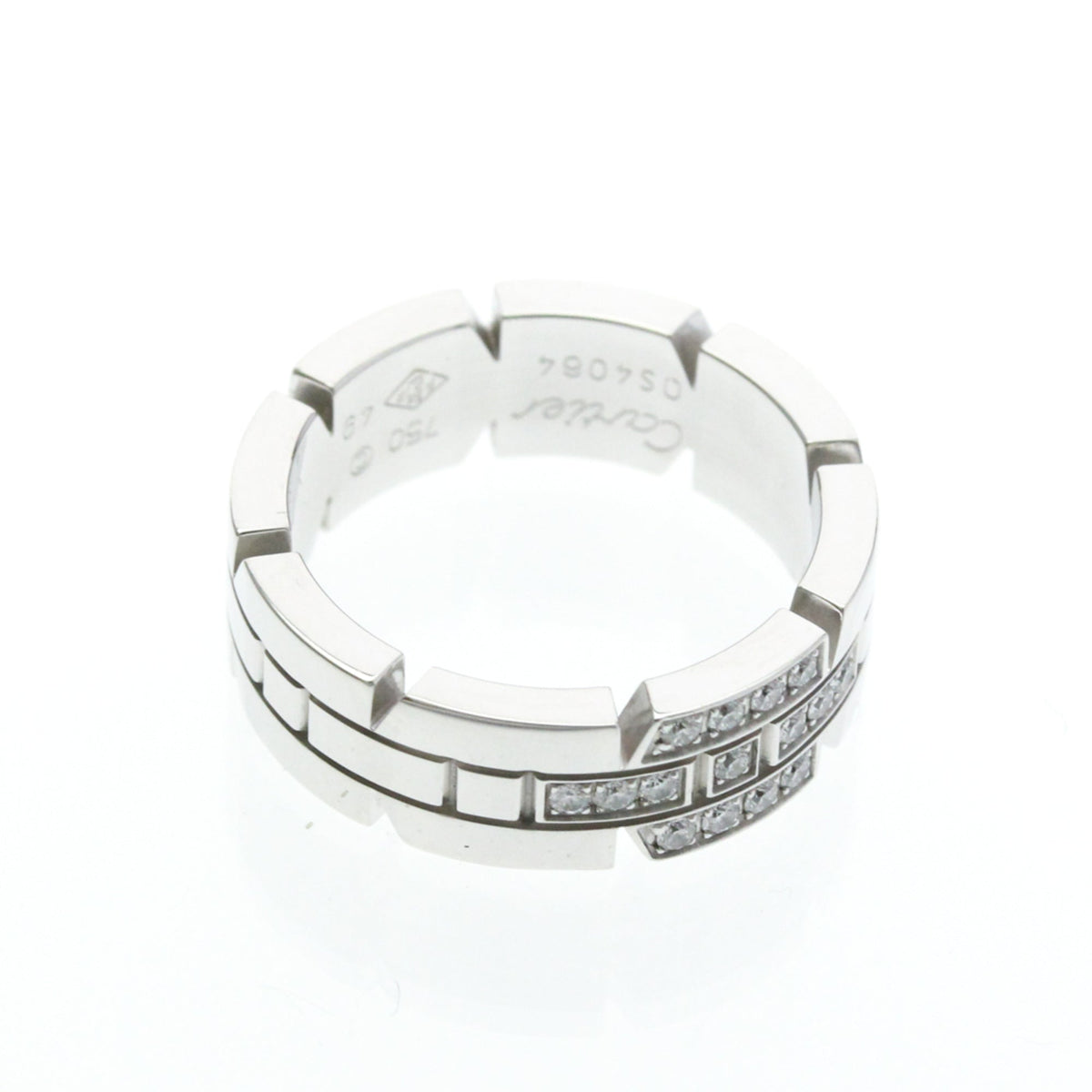 PRE-OWNED Cartier Tank Française · 18K White Gold Size 4.75