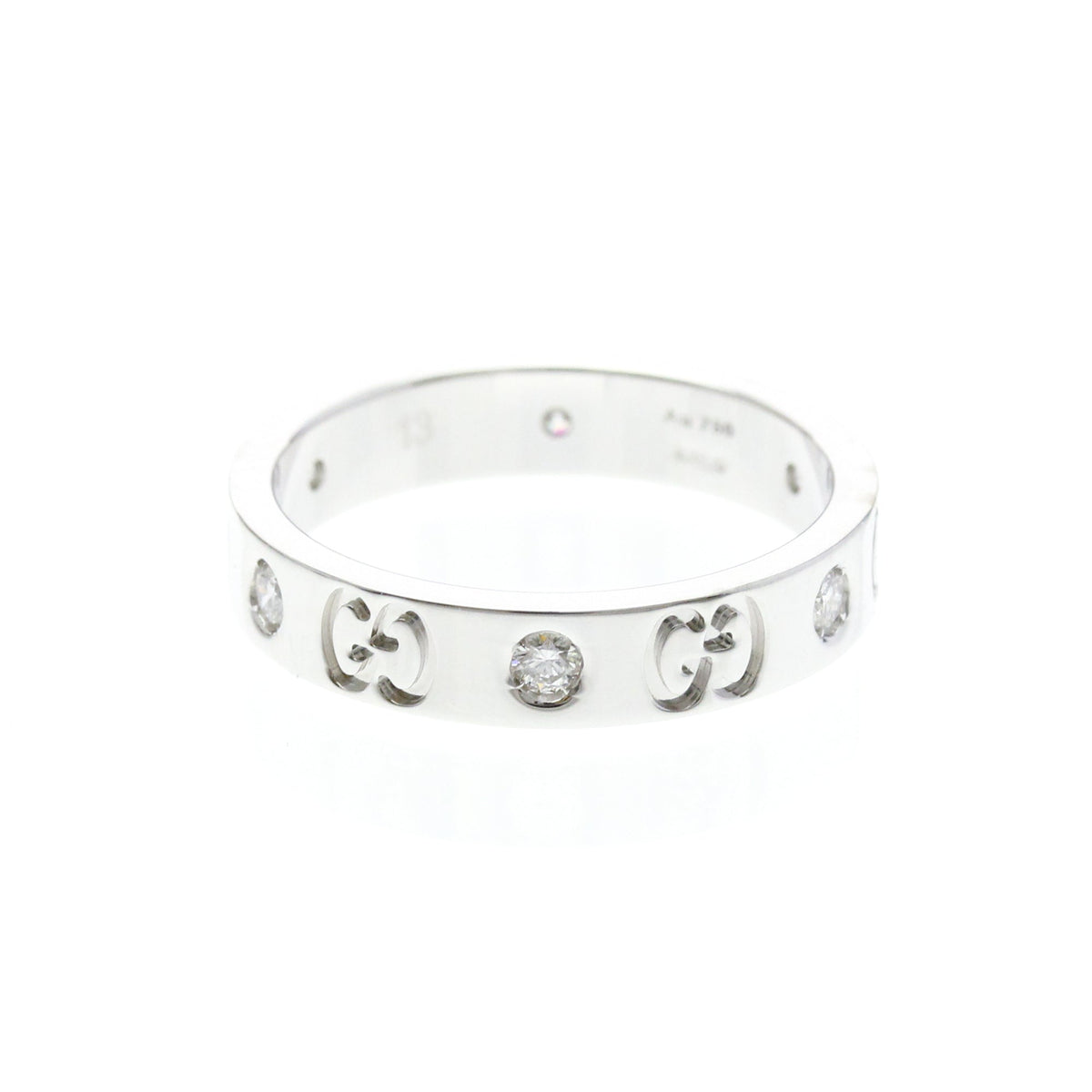 PRE-OWNED Gucci Icon · Diamond · 18K White Gold Size 6.5