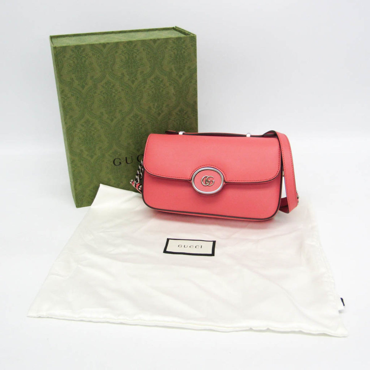 PRE-OWNED Gucci Double G · Leather Shoulder Bag