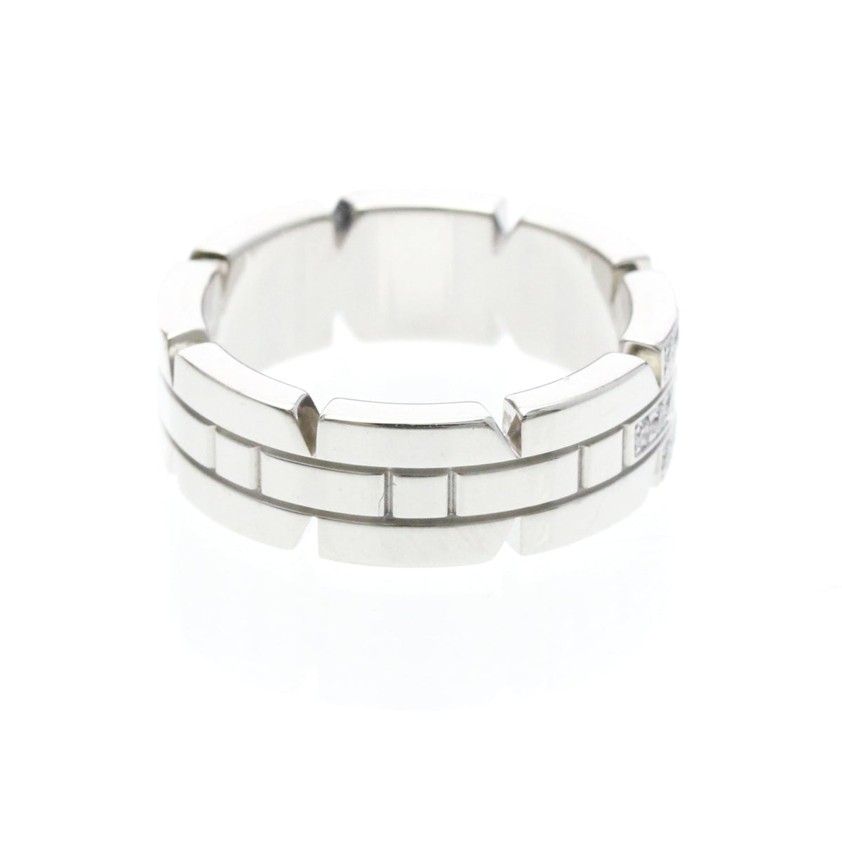 PRE-OWNED Cartier Tank Française · Diamond · White Gold Size 4.75