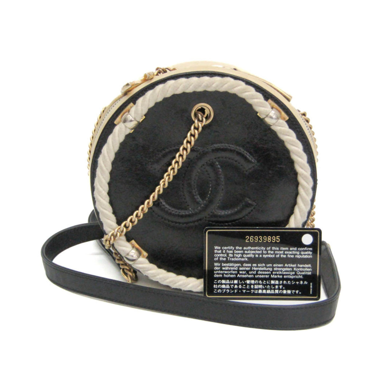 PRE-OWNED Chanel Coco Mark · Round Chain · Leather
