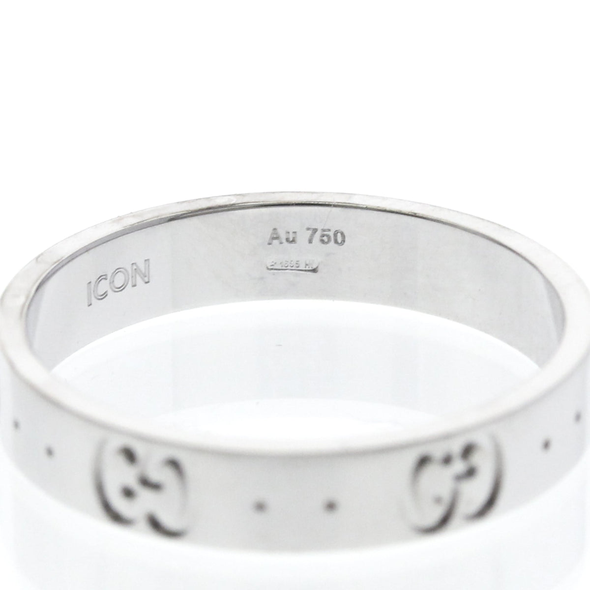 PRE-OWNED Gucci Icon · 18K White Gold Size 8.75