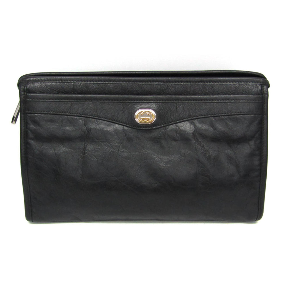 PRE-OWNED Gucci Interlocking · Leather Clutch