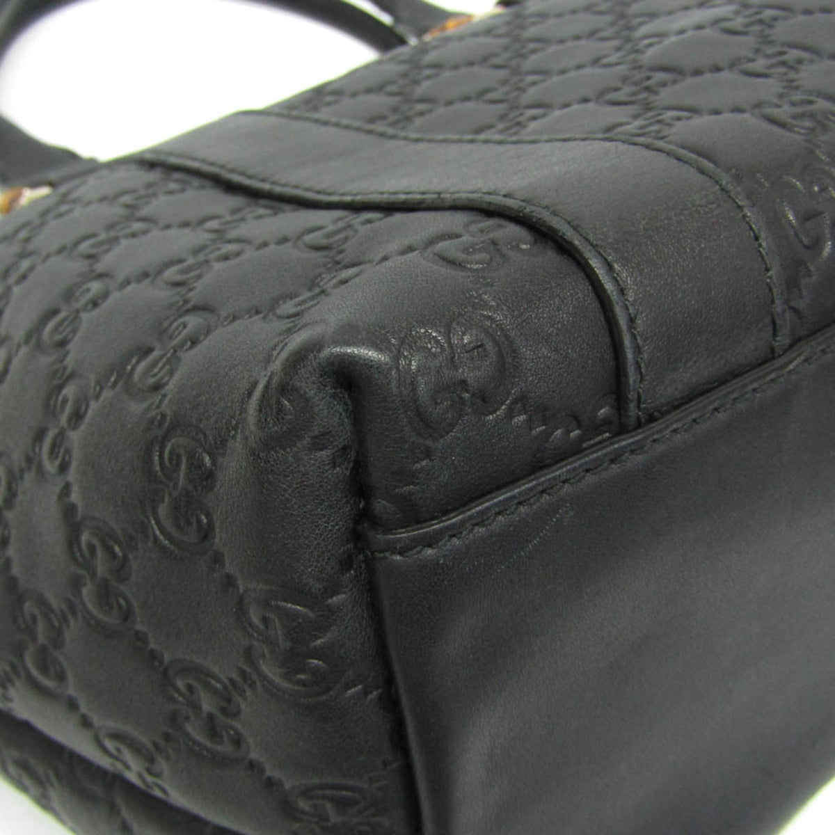 PRE-OWNED Gucci Guccissima · Bamboo · Leather Tote