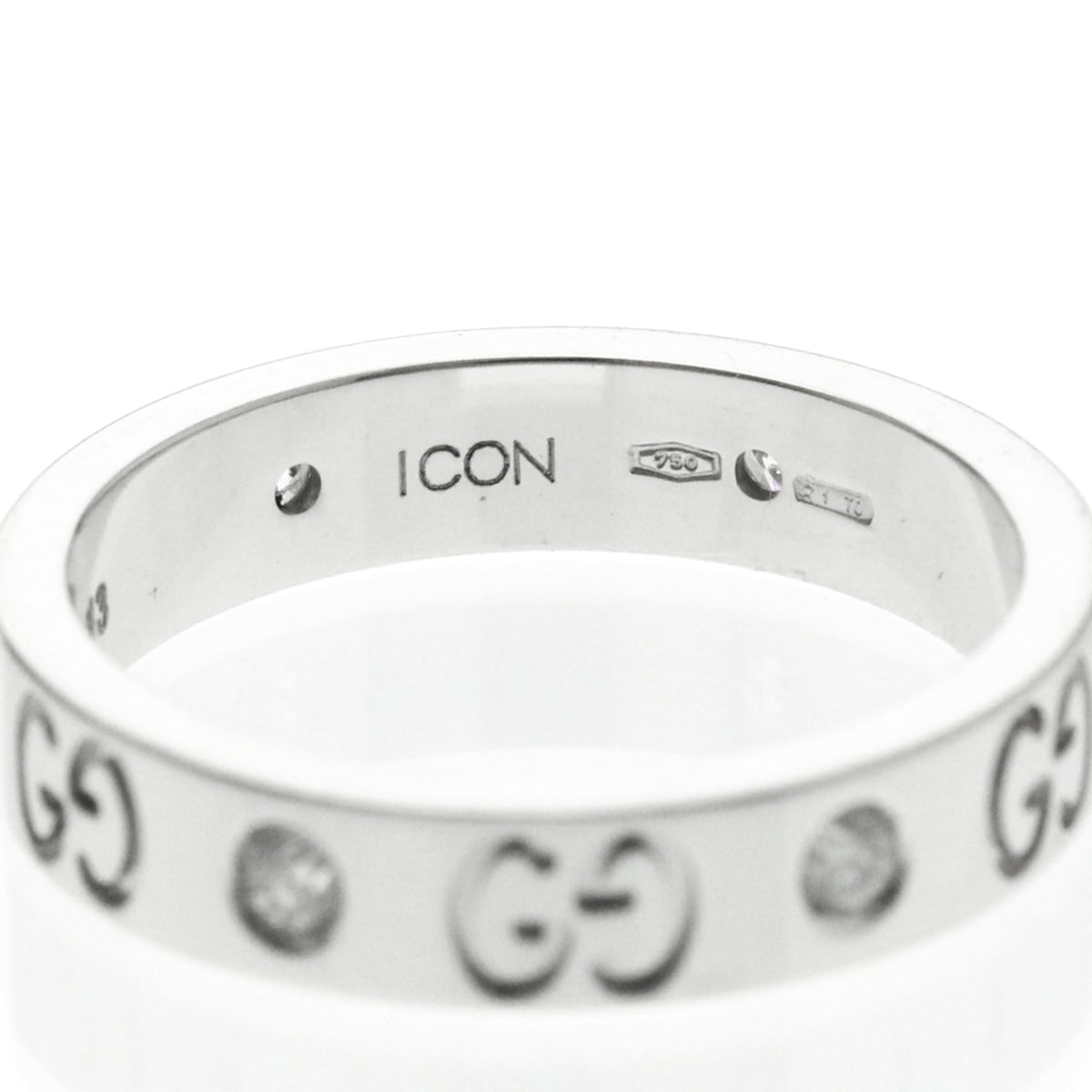 PRE-OWNED Gucci Icon · Diamond · 18K White Gold Size 6.5