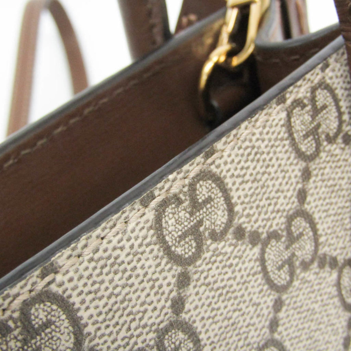 PRE-OWNED Gucci Interlocking G · GG Supreme · Leather