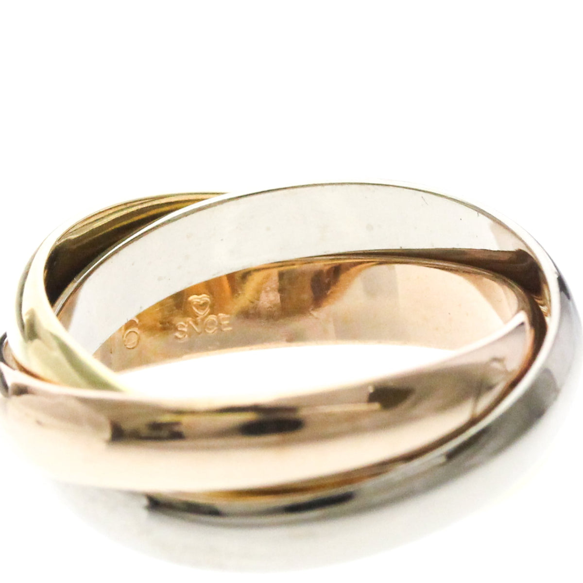 PRE-OWNED Cartier Trinity · Three Gold Size 6.25