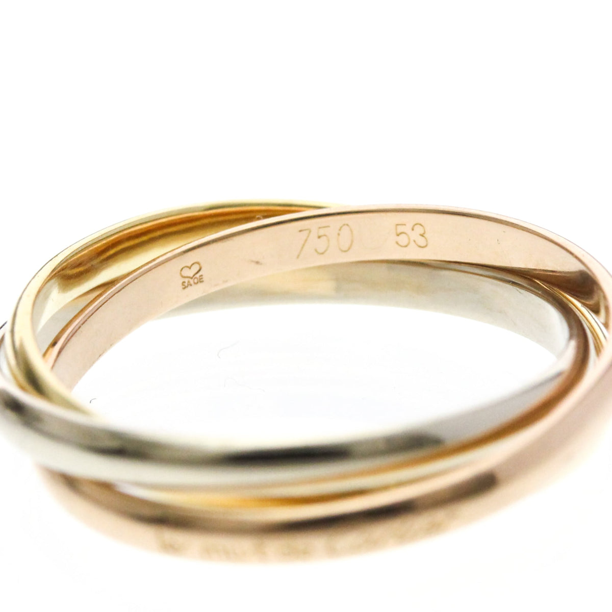 PRE-OWNED Cartier Trinity · Tri-Gold Size 6.25