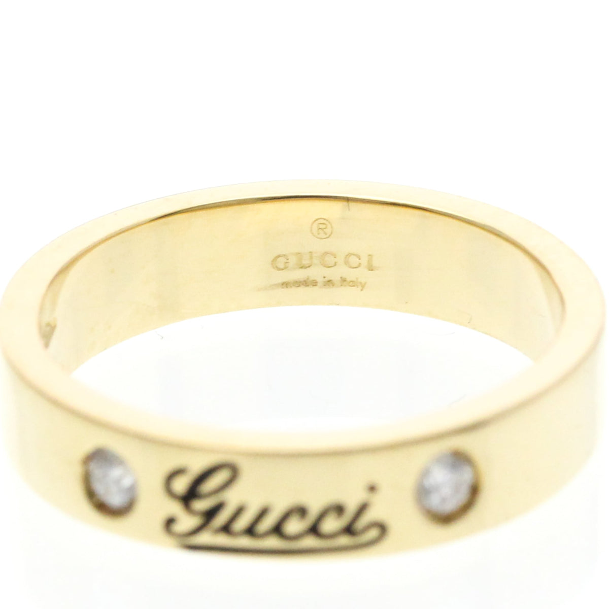 PRE-OWNED Gucci Icon · Diamond Band · 18K Yellow Gold Size 5.25