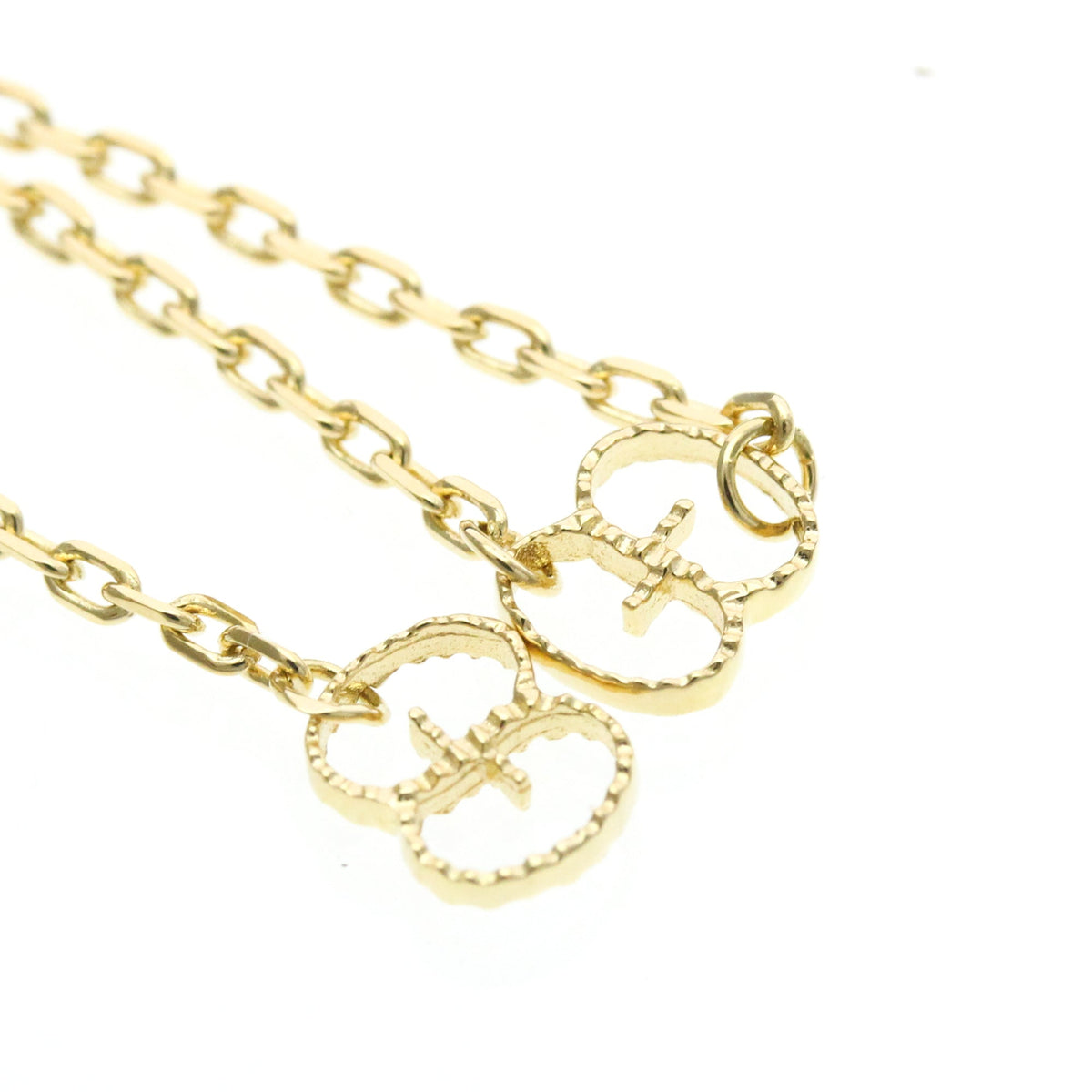 PRE-OWNED Gucci Double GG · 18K Yellow Gold