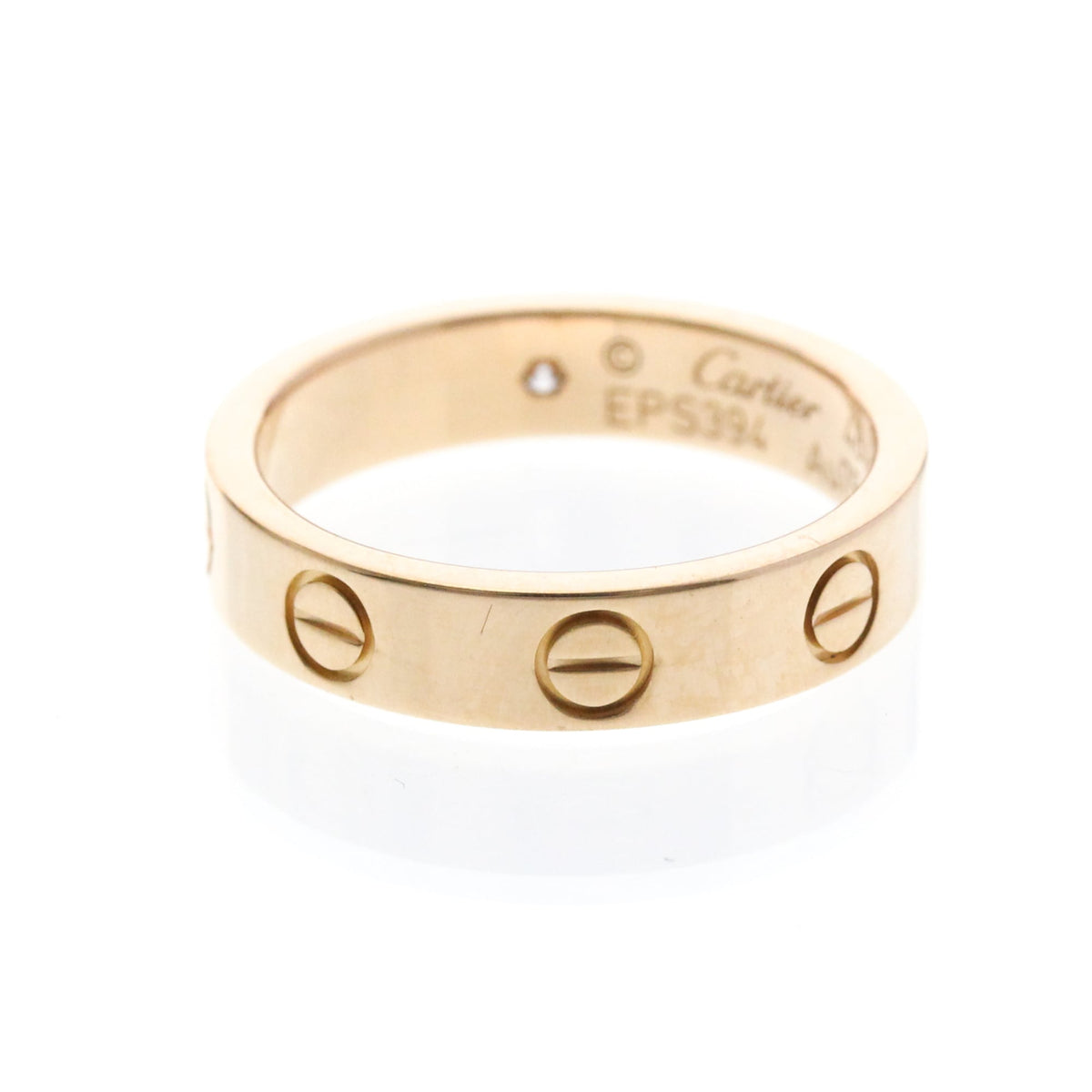 PRE-OWNED Cartier Mini Love · Rose Gold · Diamond Size 4.5