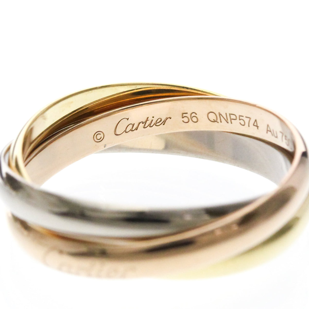 PRE-OWNED Cartier Trinity · Tri-Gold Size 7.5