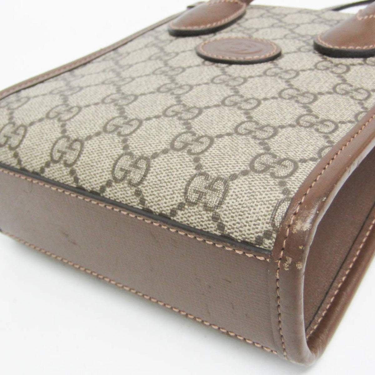 PRE-OWNED Gucci Interlocking G · GG Supreme · Leather