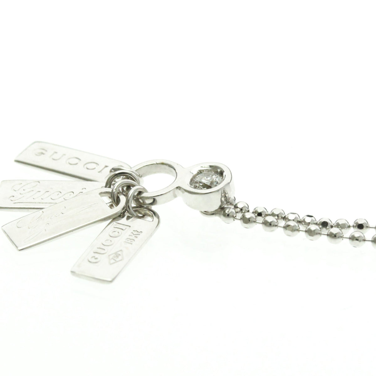 PRE-OWNED Gucci Diamond Tag · 18K White Gold