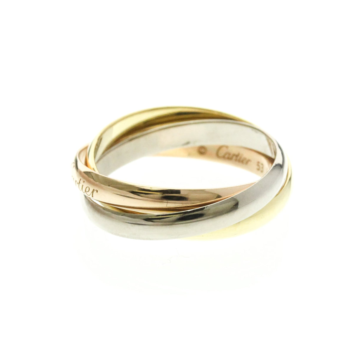 PRE-OWNED Cartier Trinity · Tri-Gold Size 6.25