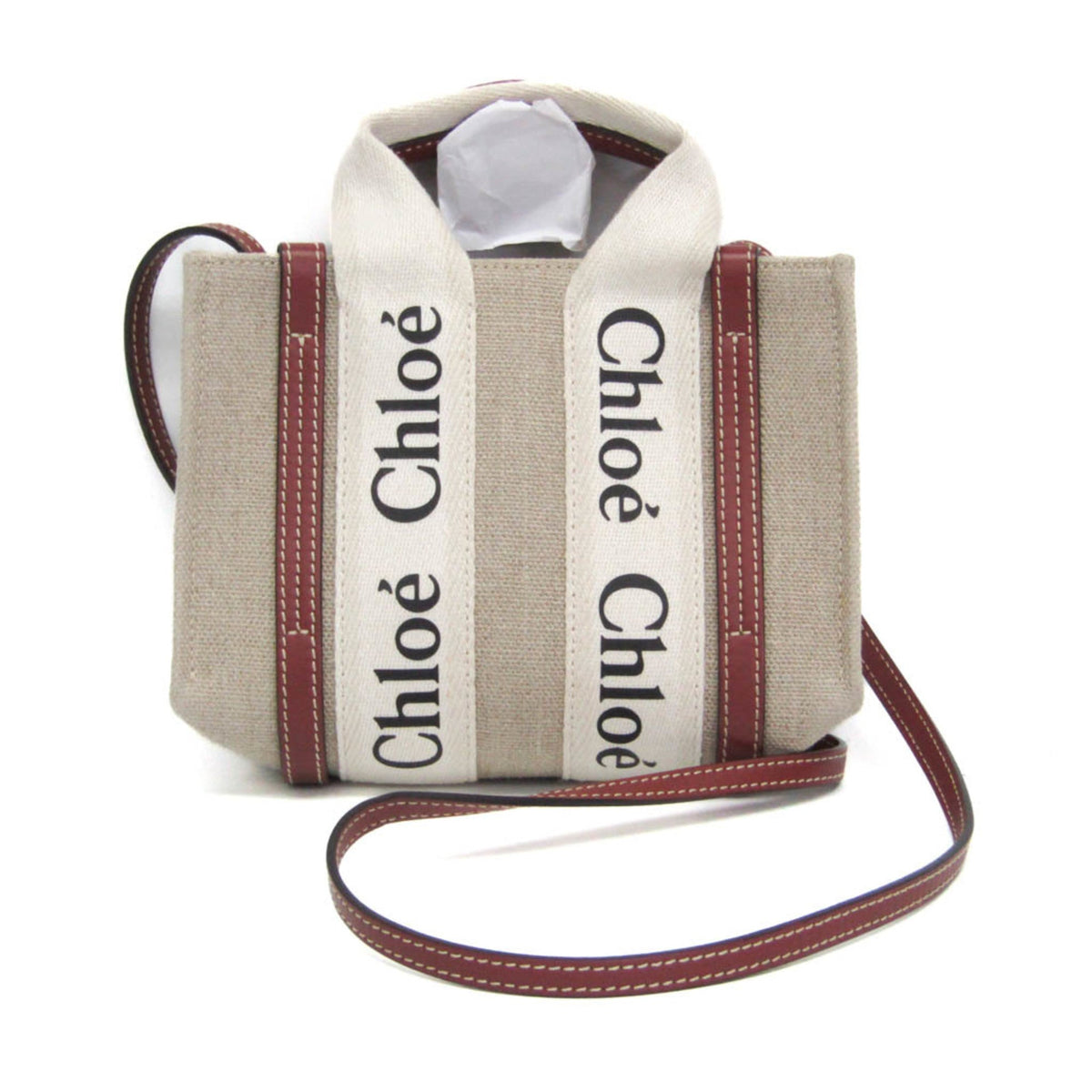 PRE-OWNED Chloé Woody Mini · Canvas & Leather