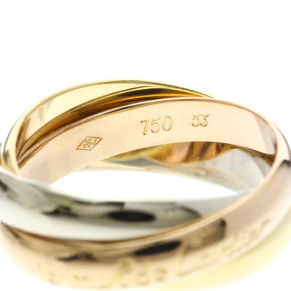 PRE-OWNED Cartier Trinity · Tri-Gold Size 6.25