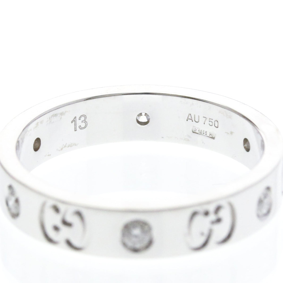PRE-OWNED Gucci Icon · Diamond · 18K White Gold Size 6.5