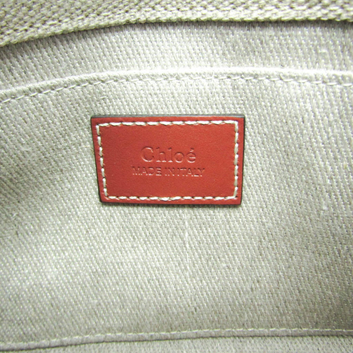 PRE-OWNED Chloé Woody Mini · Linen & Leather