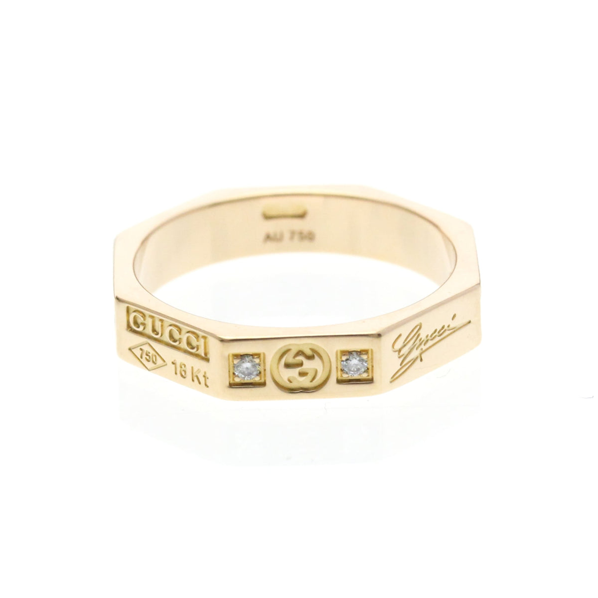 PRE-OWNED Gucci Octagonal · Diamond · Rose Gold Size 4.5