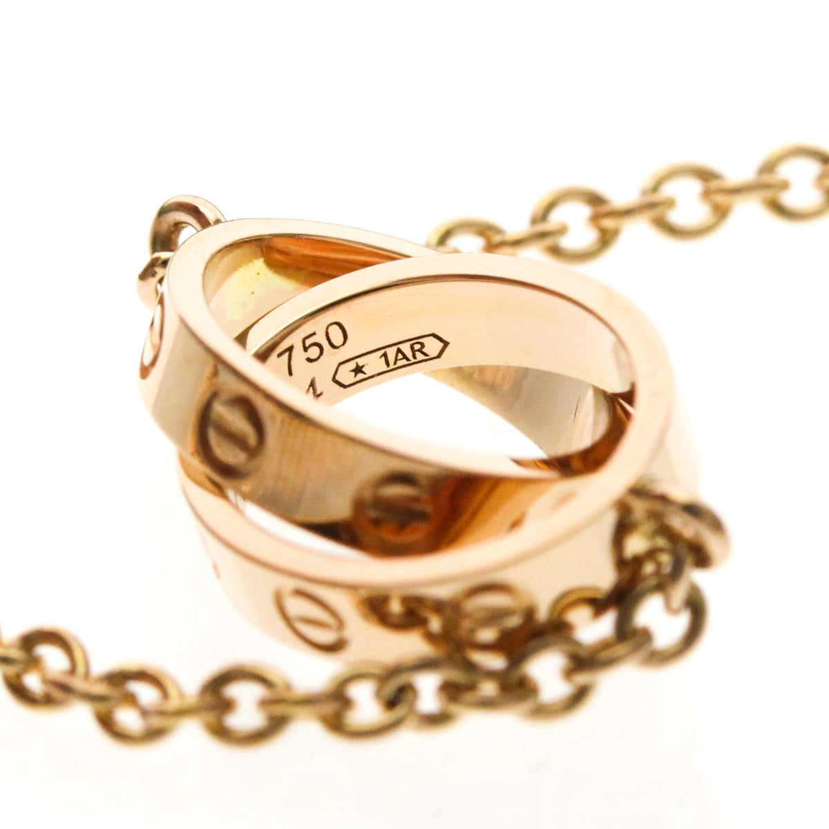 PRE-OWNED Cartier Baby Love Necklace · Rose Gold