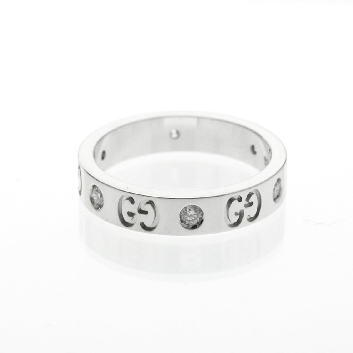 PRE-OWNED Gucci Icon · Diamond · 18K White Gold Size 6.5
