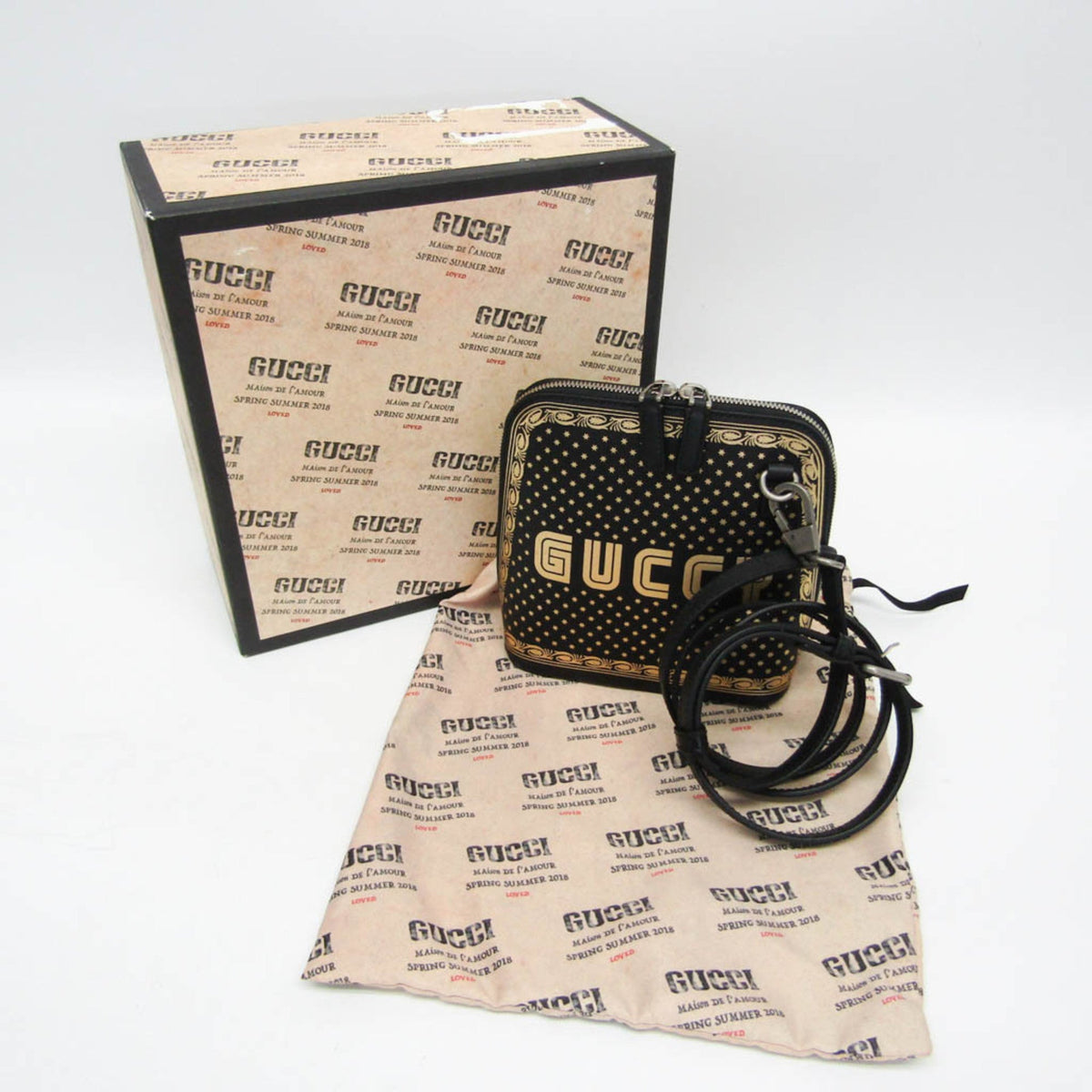 PRE-OWNED Gucci GUCCY Print · Leather Shoulder