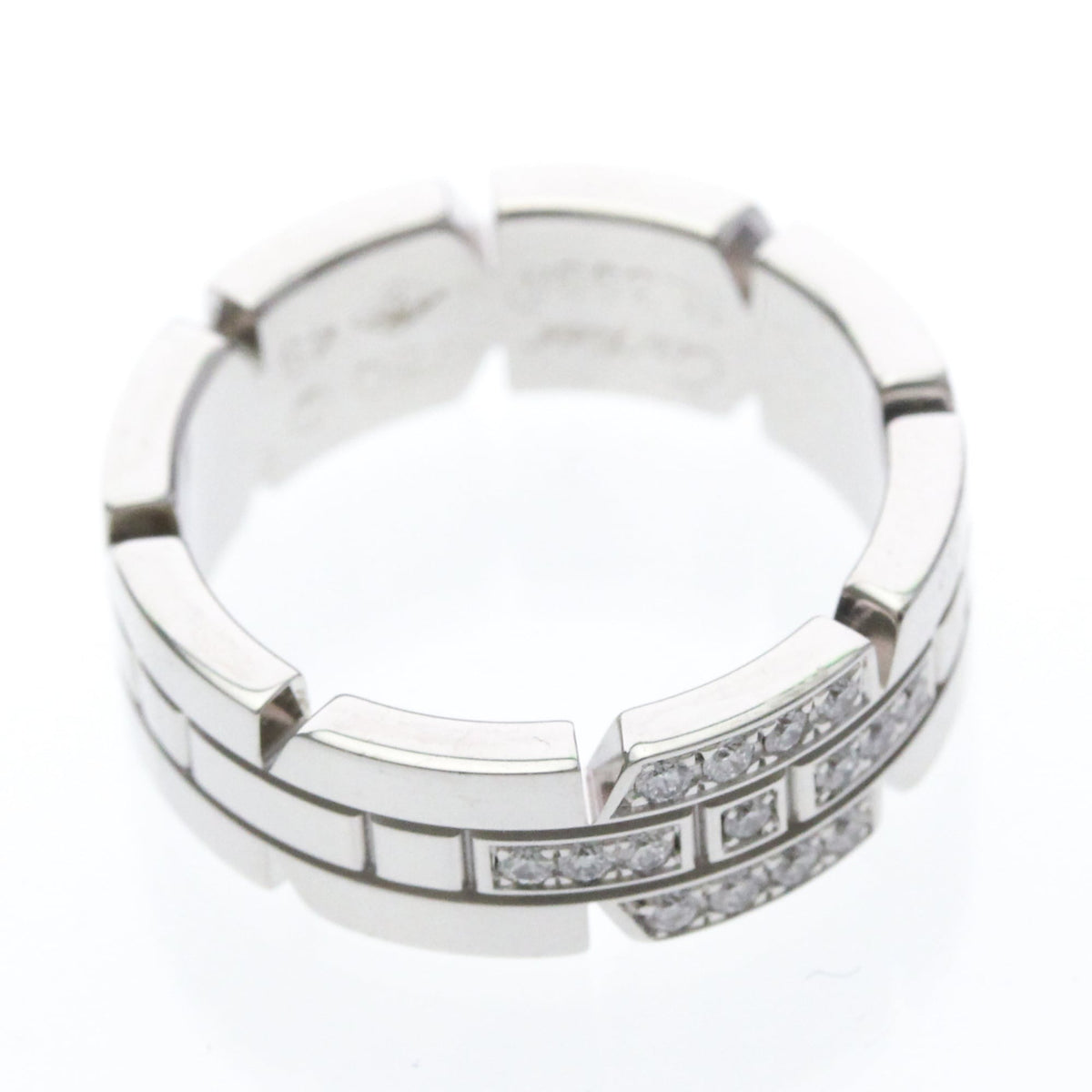 PRE-OWNED Cartier Tank Française · Diamond · White Gold Size 4.75