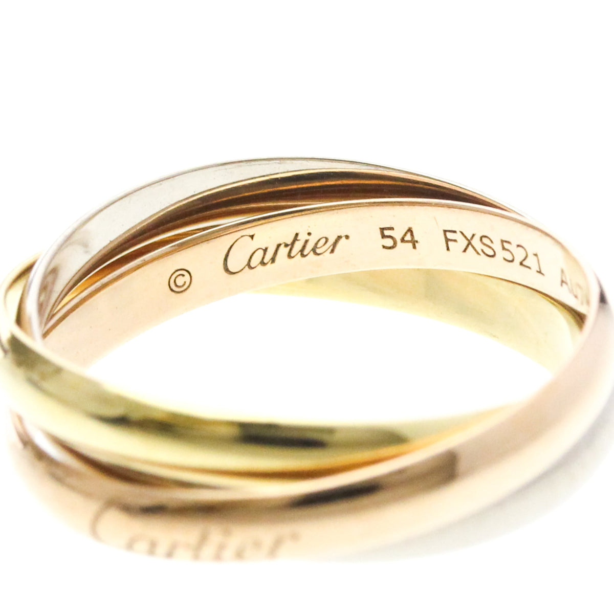 PRE-OWNED Cartier Trinity · Tri-Gold Size 6.75