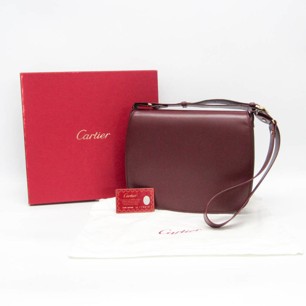PRE-OWNED Cartier Must · Leather Shoulder Bag · Bordeaux