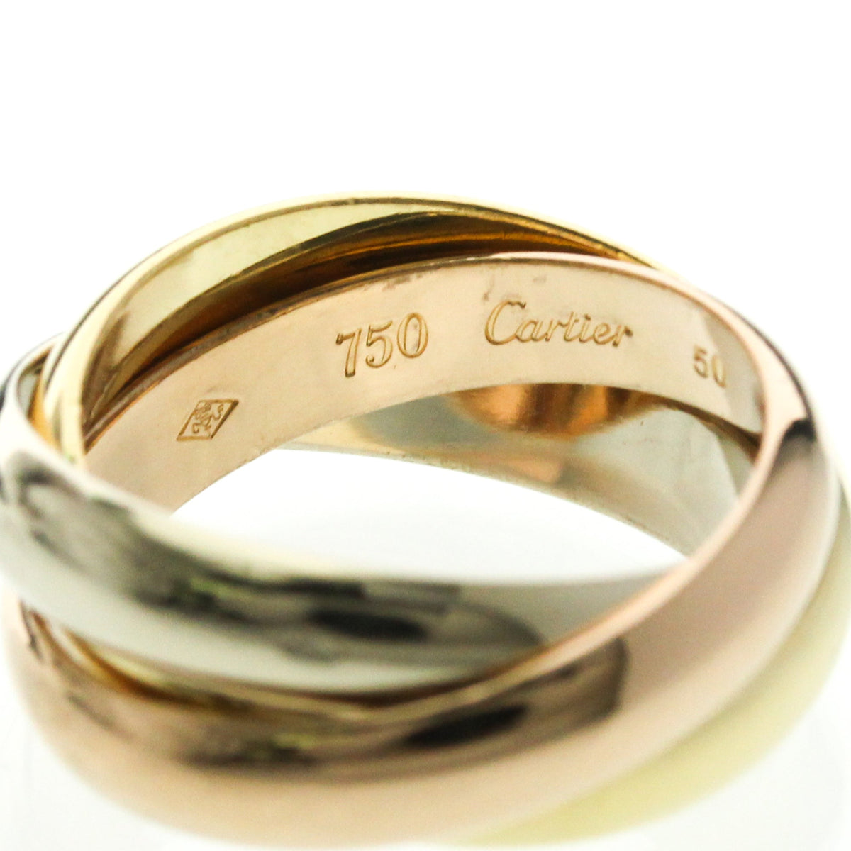 PRE-OWNED Cartier Trinity · Tri-Gold Ring Size 5.25
