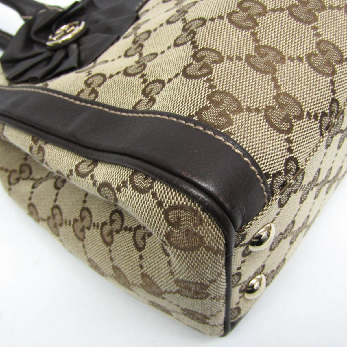 PRE-OWNED Gucci GG Canvas · Leather Handbag
