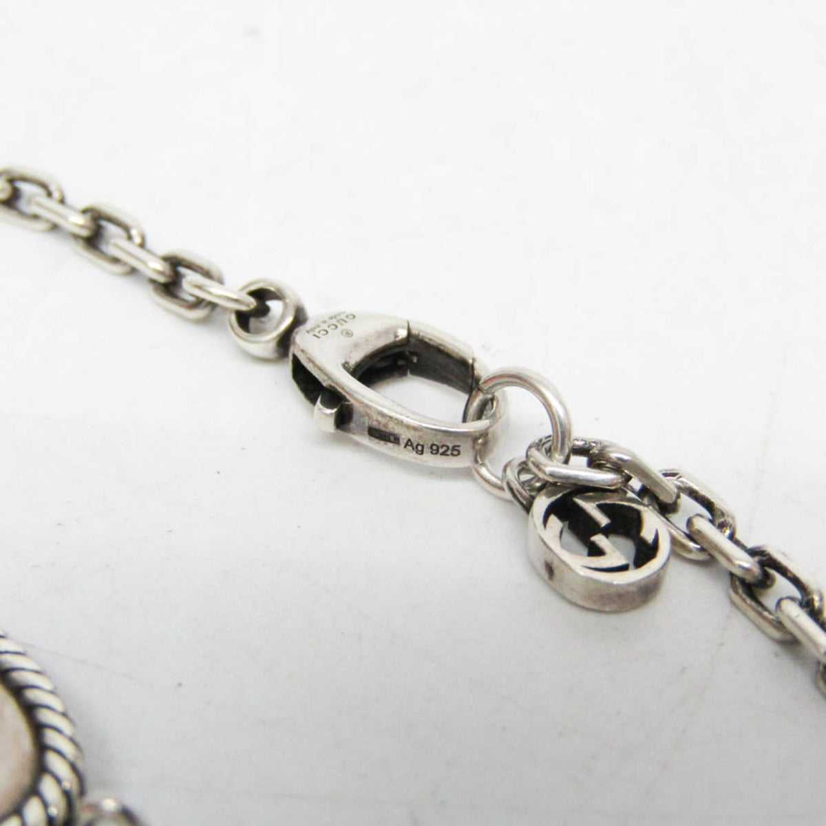 PRE-OWNED Gucci Double G · Silver 925 Charm Bracelet