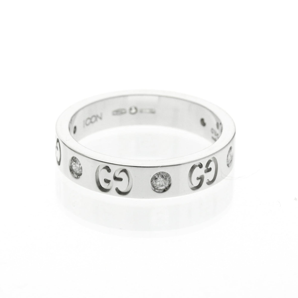 PRE-OWNED Gucci Icon · Diamond · 18K White Gold Size 6.5