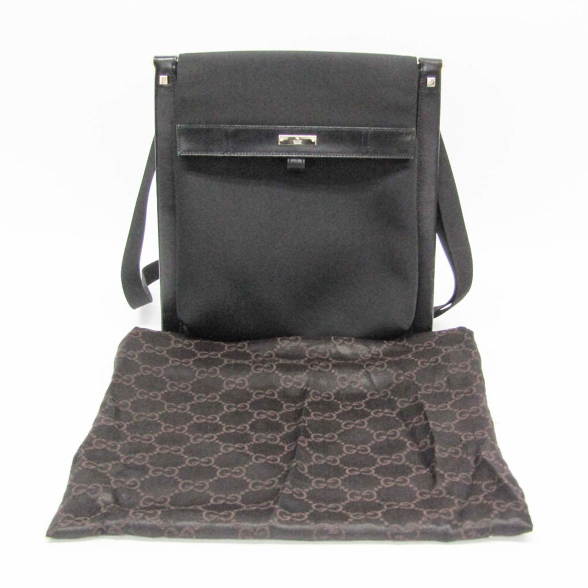 PRE-OWNED Gucci Nylon & Leather Shoulder Bag