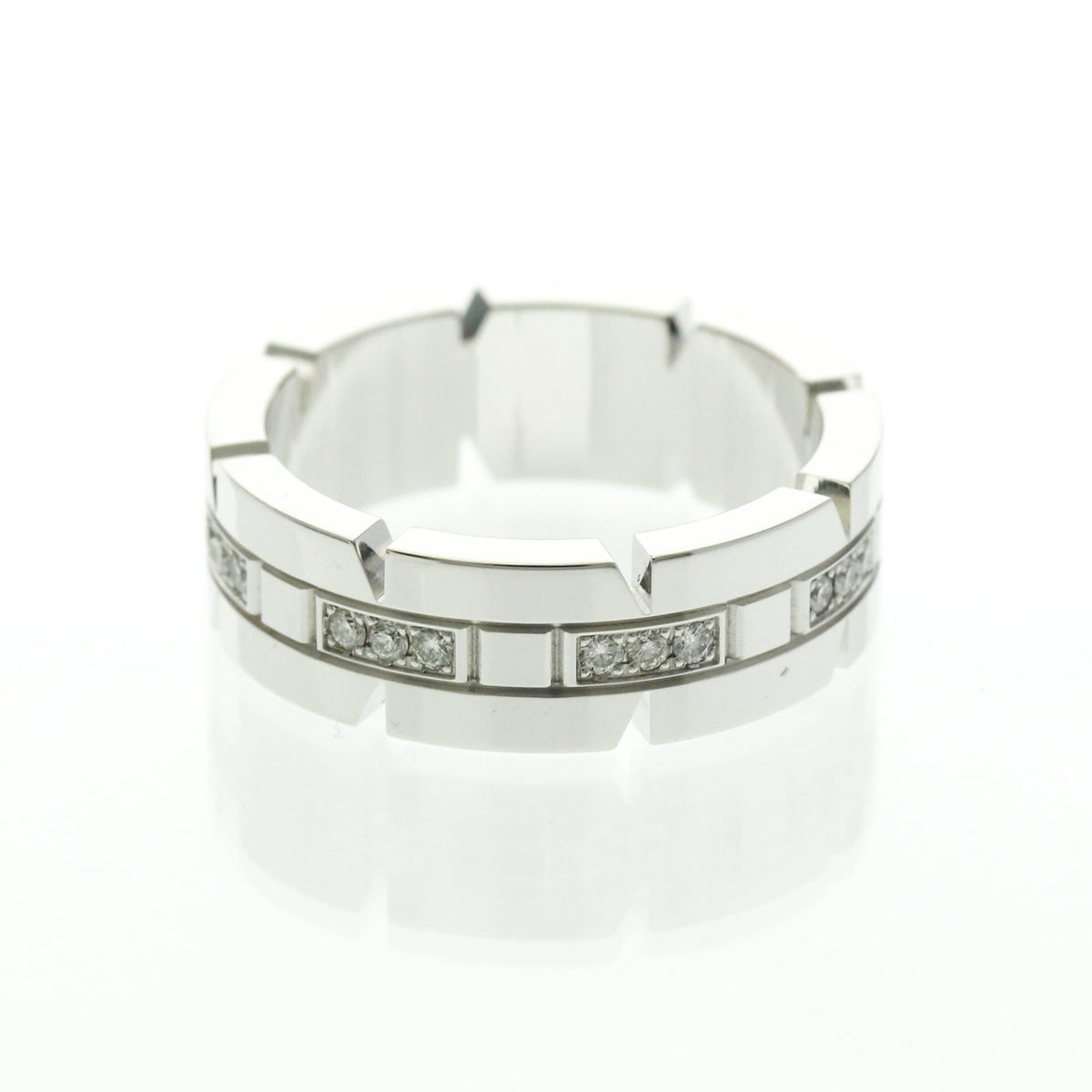 PRE-OWNED Cartier Tank Française · 18K White Gold · Diamond Size 5.25