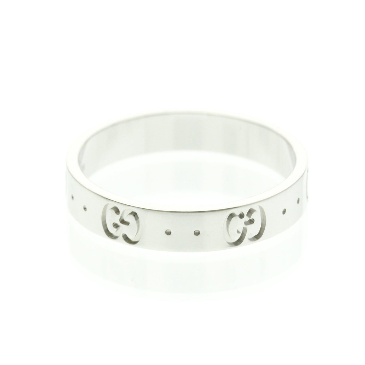PRE-OWNED Gucci Icon · 18K White Gold Size 8.75