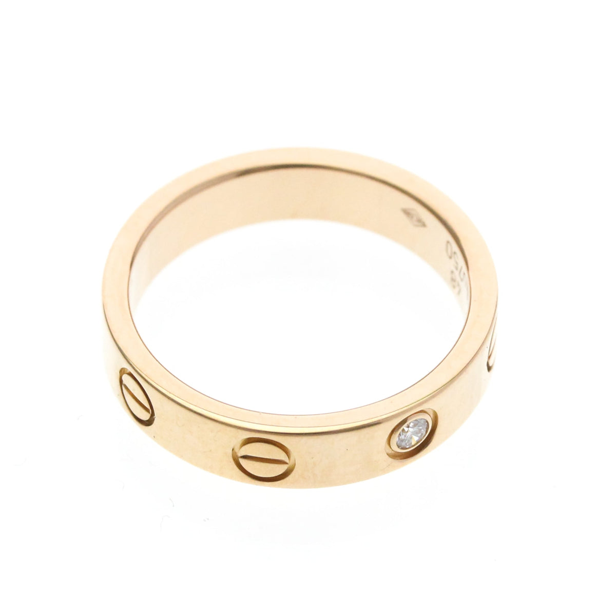 PRE-OWNED Cartier Mini Love · Rose Gold · Diamond Size 4.5