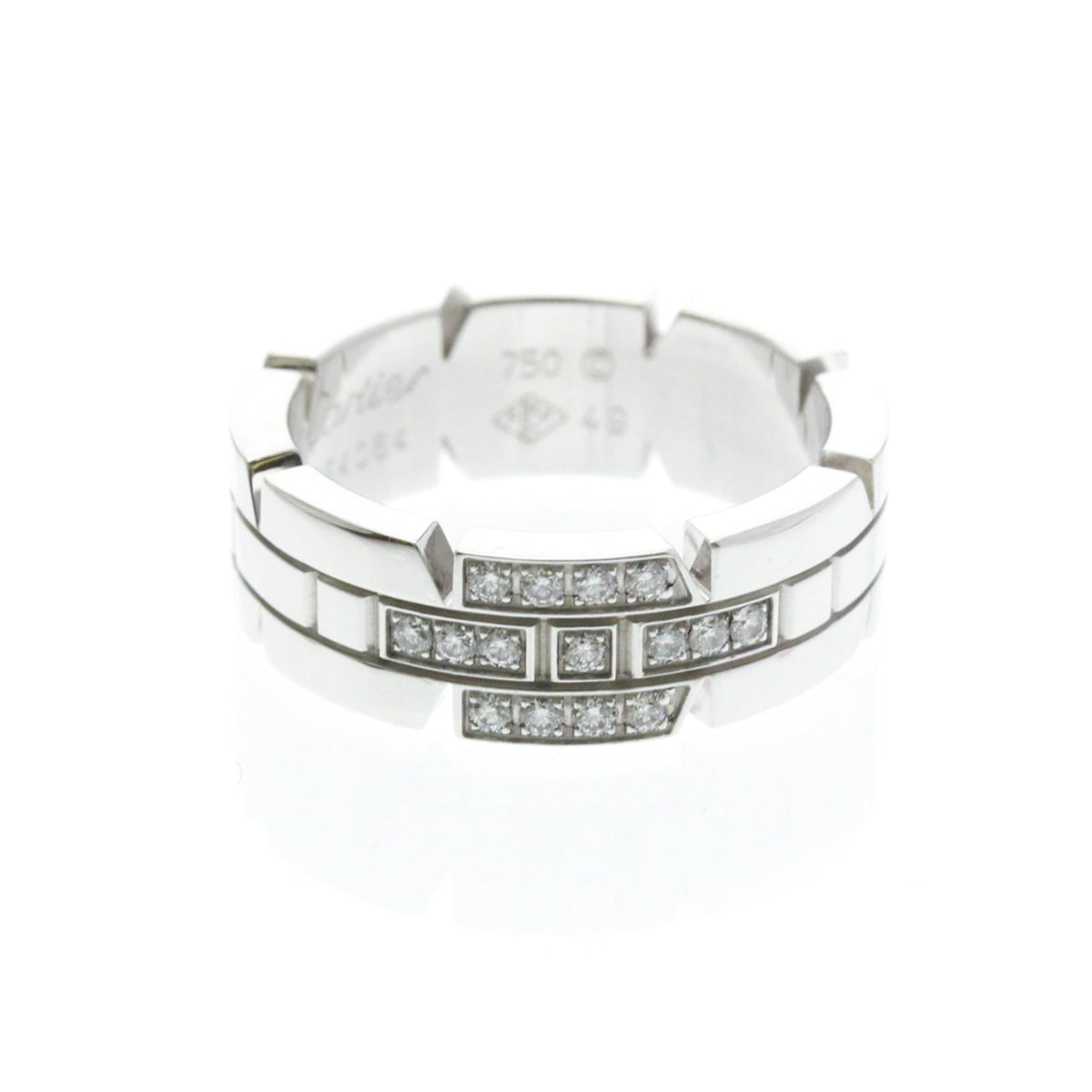 PRE-OWNED Cartier Tank Française · 18K White Gold Size 4.75